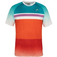 Camiseta Head Performance Paris Naranja Azul Royal  Oferta + Barato